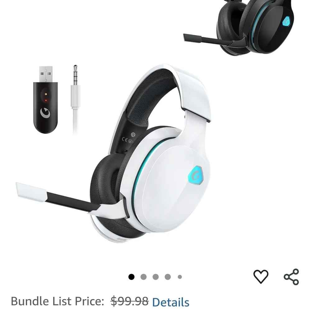 White Gaming Headset with Microphone